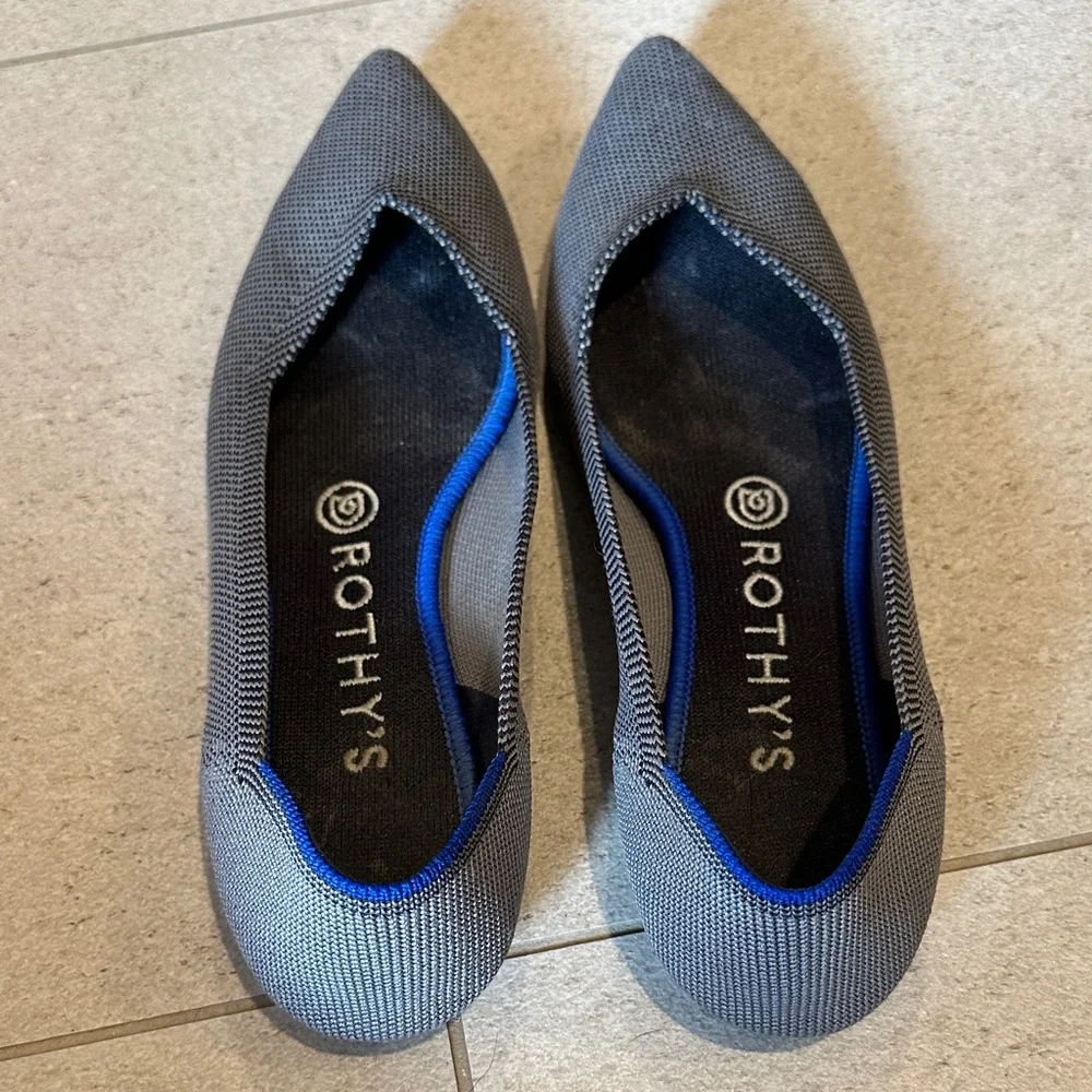 Rothy's Size 7.5 Gray Women's Pointed Flats - Picture 3 of 5